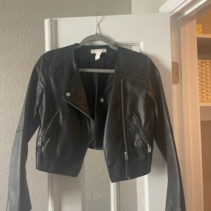 H&M Leather Jacket Size 4 Black Womens
